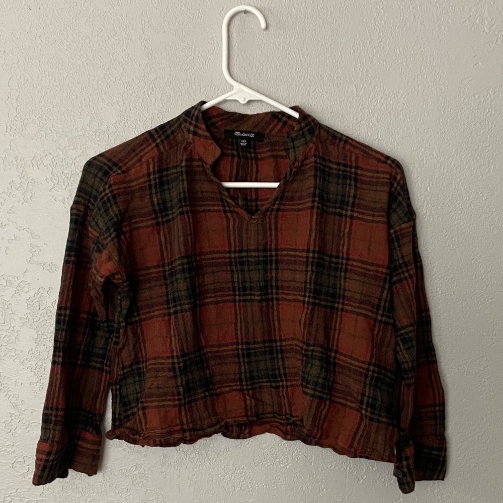 Madewell cropped plaid shirt